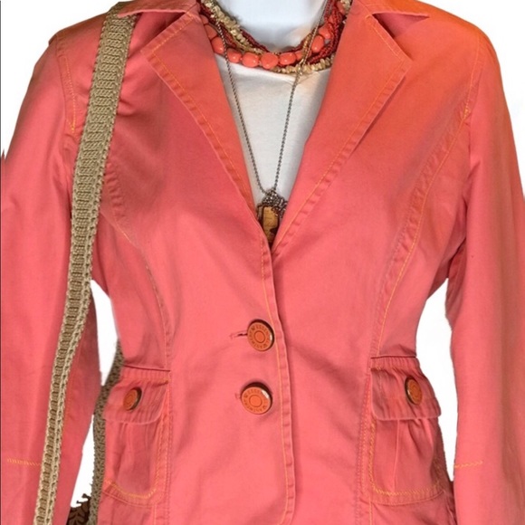 Peach brushed cotton blazer - Picture 2 of 7